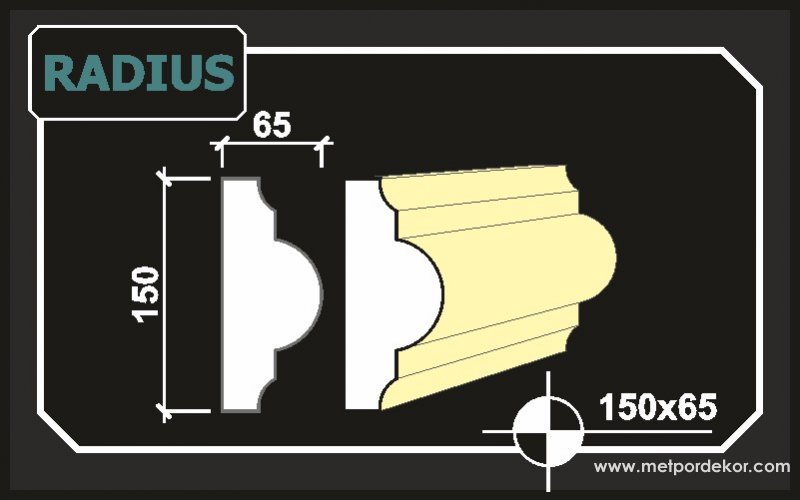 radius <a href="https://www.soveistanbul.mfyajans.com/blog/291-sove-nedir.html" title="Söve Nedir, Söve Ne Demek" alt="Söve Nedir, Pencere ve Kapı Sövesi Nedir"><strong><u>Söve</u></strong></a> 15cm x 6,5cm